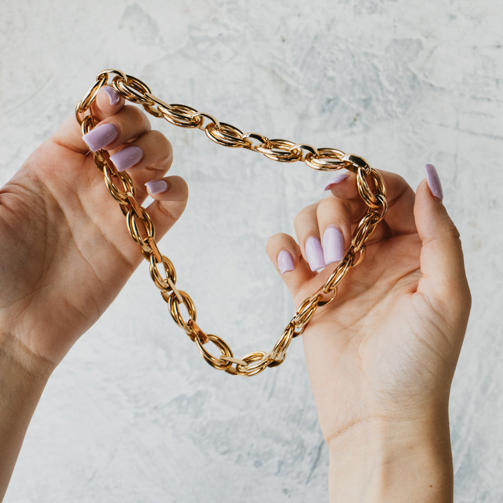 Designer Carlo Weingrill Hollow Link Necklace