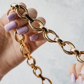 Designer Carlo Weingrill Hollow Link Necklace