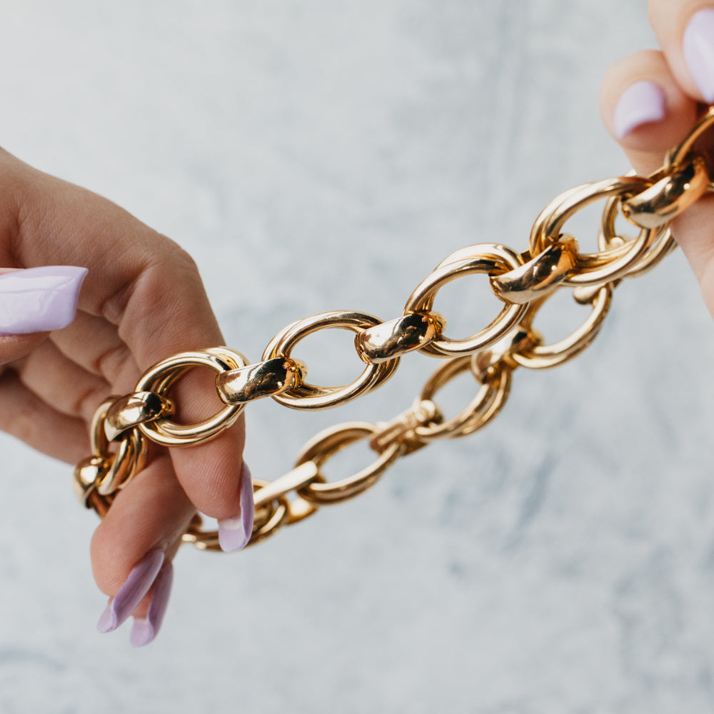 Designer Carlo Weingrill Hollow Link Necklace