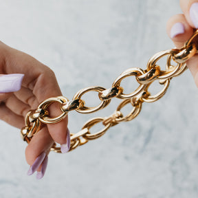 Designer Carlo Weingrill Hollow Link Necklace