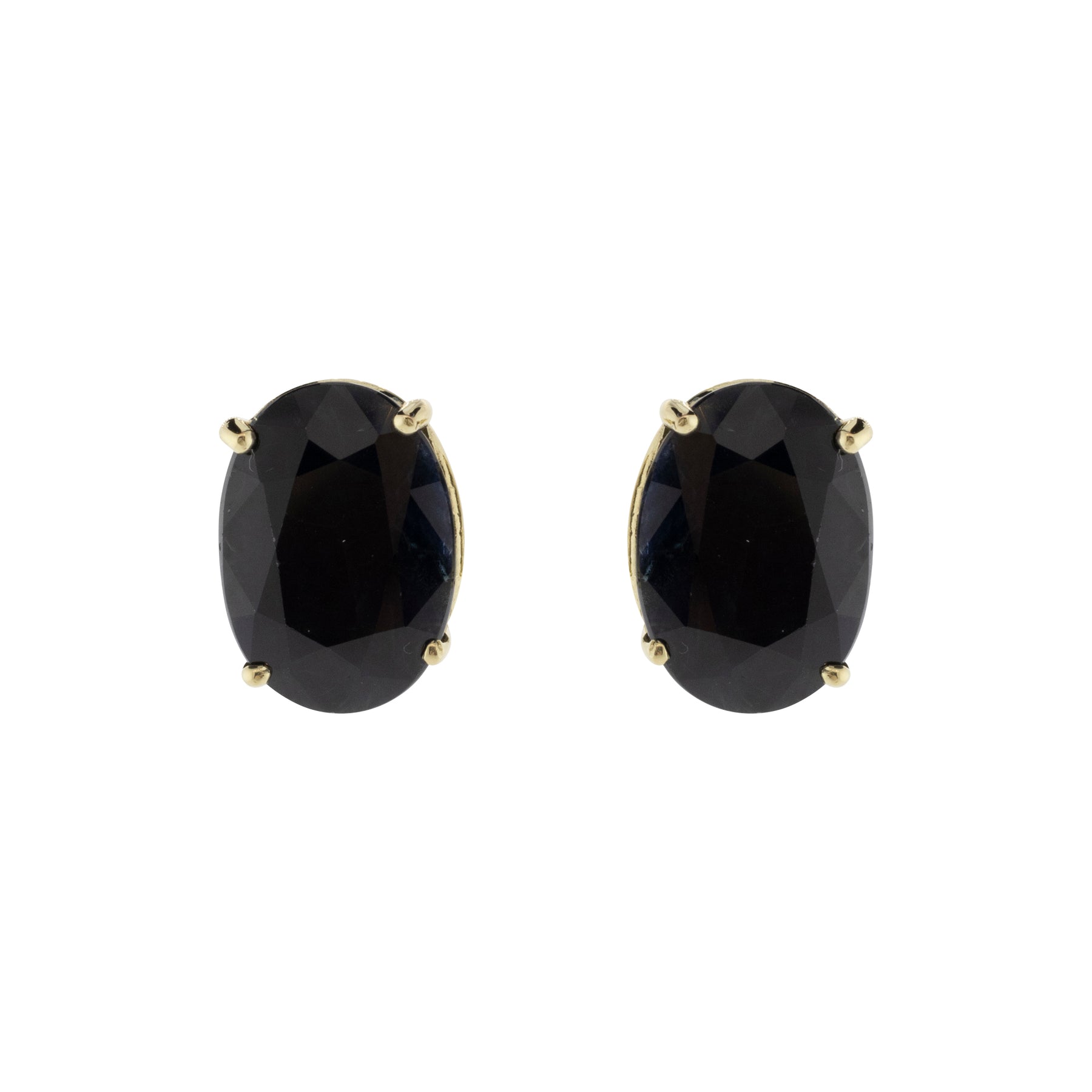 Deep Blue Sapphire Stud Earrings