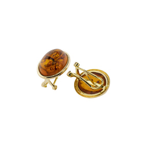 Cabochon Baltic Amber Earrings