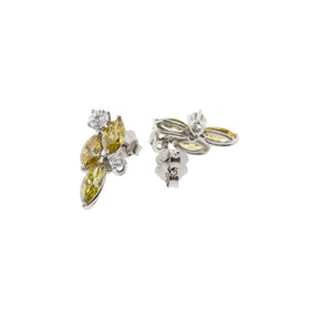 Color Enhanced Natural Diamond Climber Stud Earrings