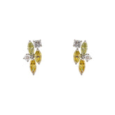 Color Enhanced Natural Diamond Climber Stud Earrings
