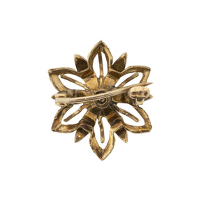 Victorian Seed Pearl Flower Brooch