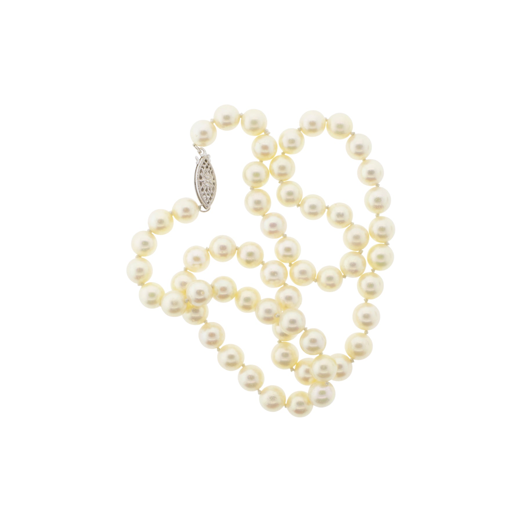 Akoya Pearl Necklace with 14K White Gold Clasp
