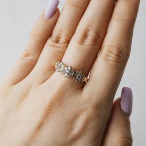 Trio Vintage Floral Cluster Ring