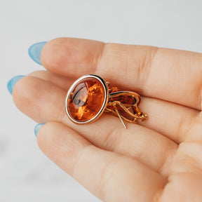 Cabochon Baltic Amber Earrings