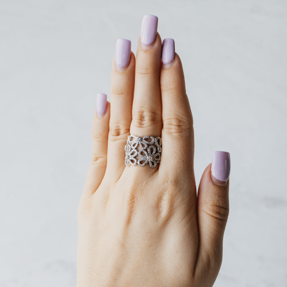 Flower Cluster Diamond Ring