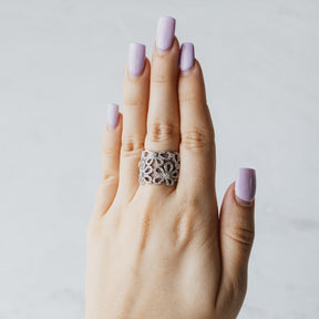 Flower Cluster Diamond Ring