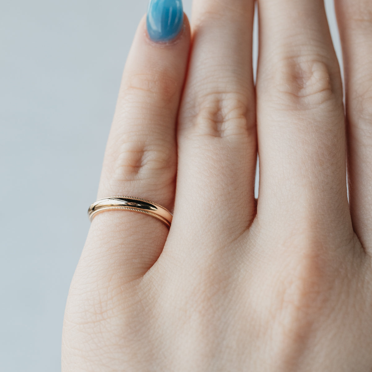 14K Yellow Gold 3mm Milgrain Wedding Band