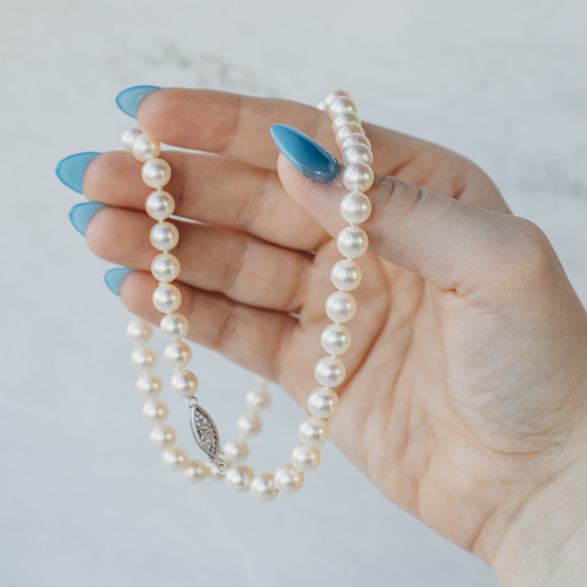 Akoya Pearl Necklace with 14K White Gold Clasp