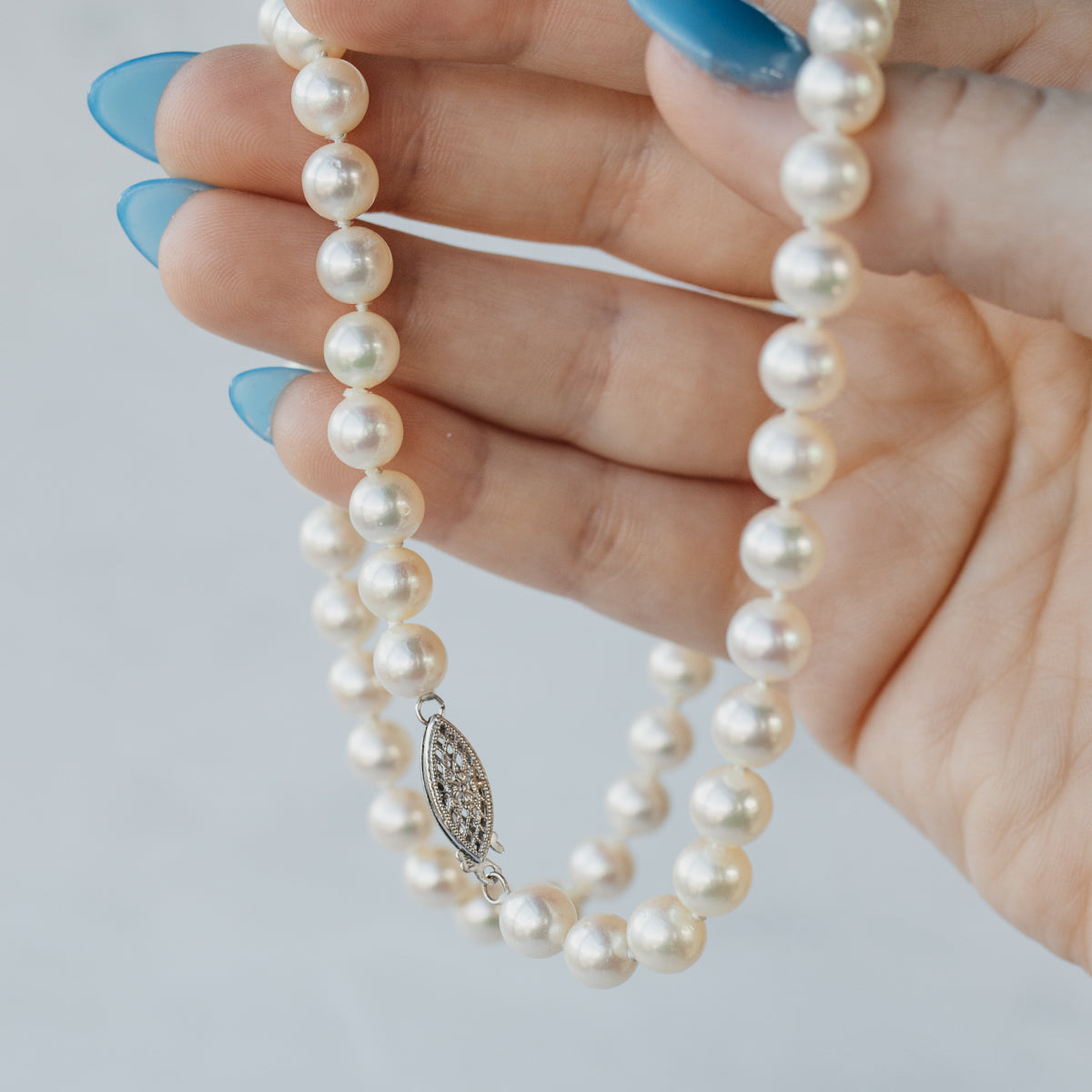 Akoya Pearl Necklace with 14K White Gold Clasp