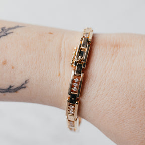 14K Yellow Gold Natural Diamond Floating Link Bracelet