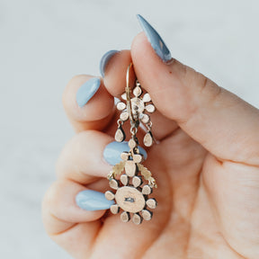 Georgian Old Cut Diamond Dangle Earrings