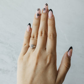 Vintage Engraved Diamond Engagement Ring