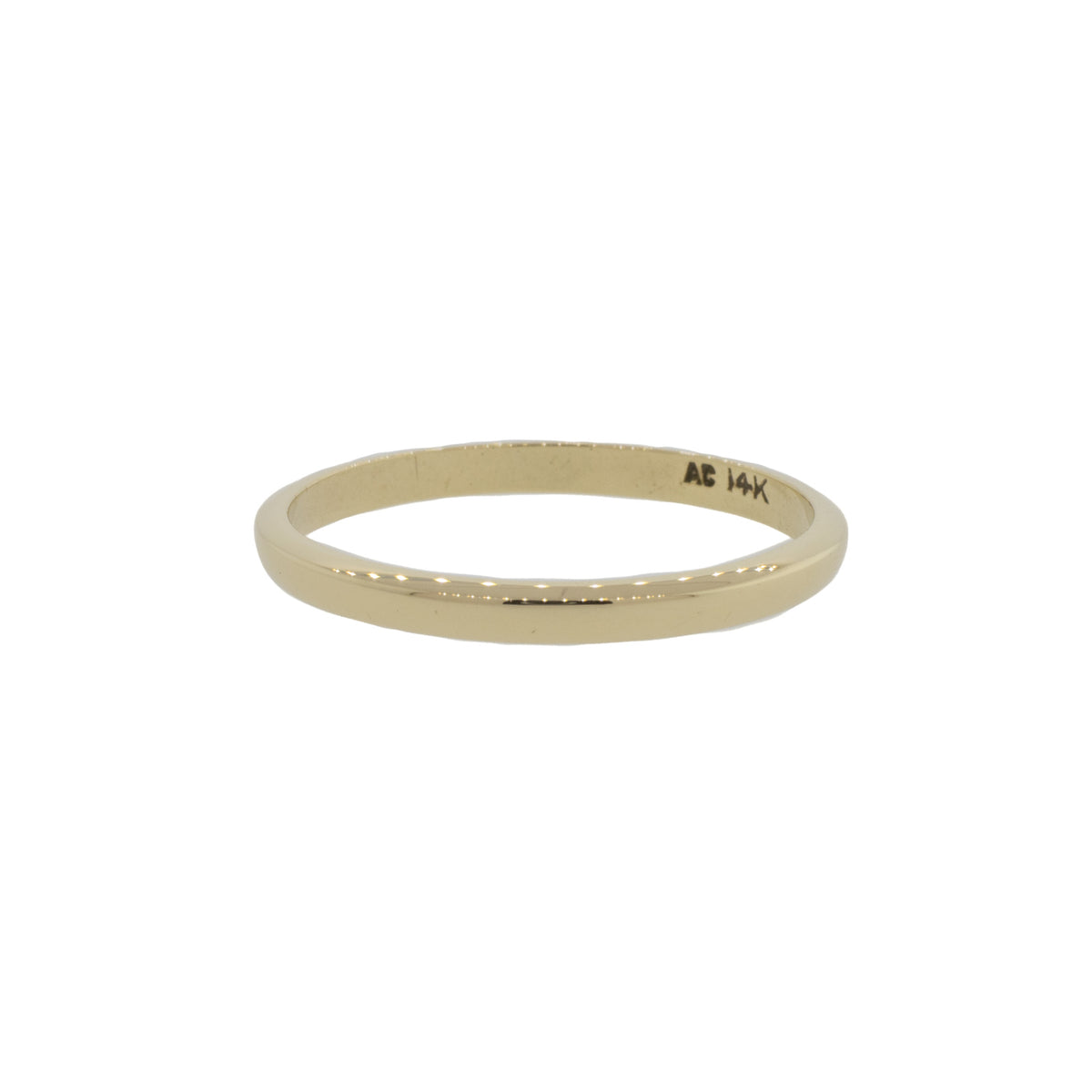 Low Dome Half Round Wedding Band