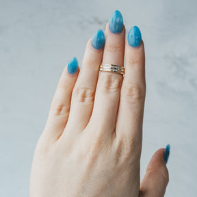 14K Yellow Gold Two-Row Baguette Diamond Ring