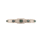 Platinum, 18K, & 9K White Gold Assembled Art Deco Indicolite & Diamond Bracelet