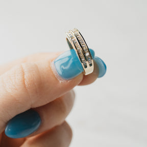 14K Yellow Gold Two-Row Baguette Diamond Ring