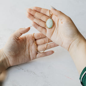 Jadeite 14K Yellow Gold Pendant Necklace