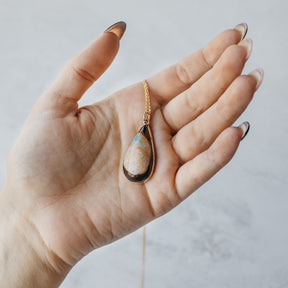 14K Yellow Gold Boulder Opal Necklace
