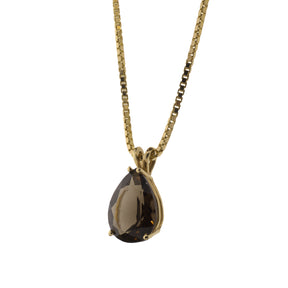 Smoky Quartz 14K Yellow Gold Necklace