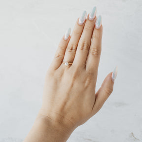 5.50mm Akoya Pearl Claw-Prong Ring