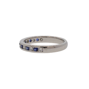 Channel-Set Premium Blue Sapphire and Diamond Ring