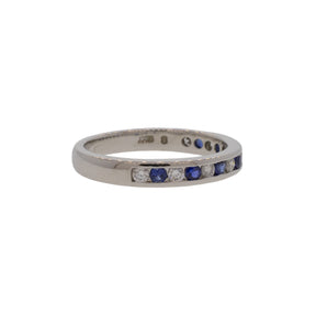 Channel-Set Premium Blue Sapphire and Diamond Ring