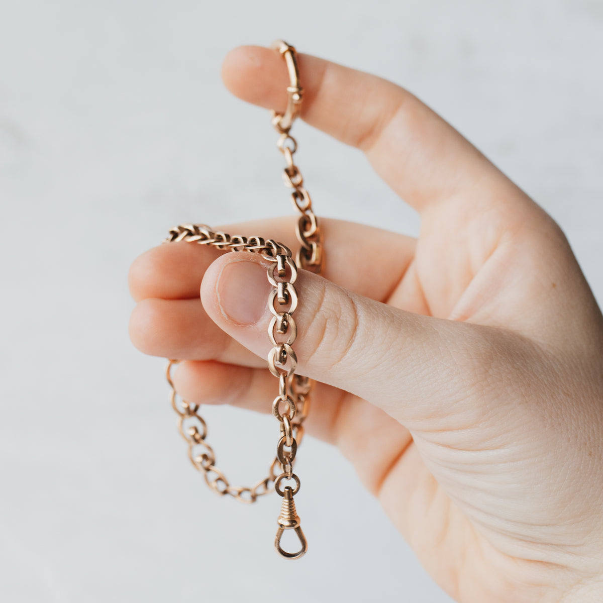 14K Yellow Gold Graduated Link Watch Fob