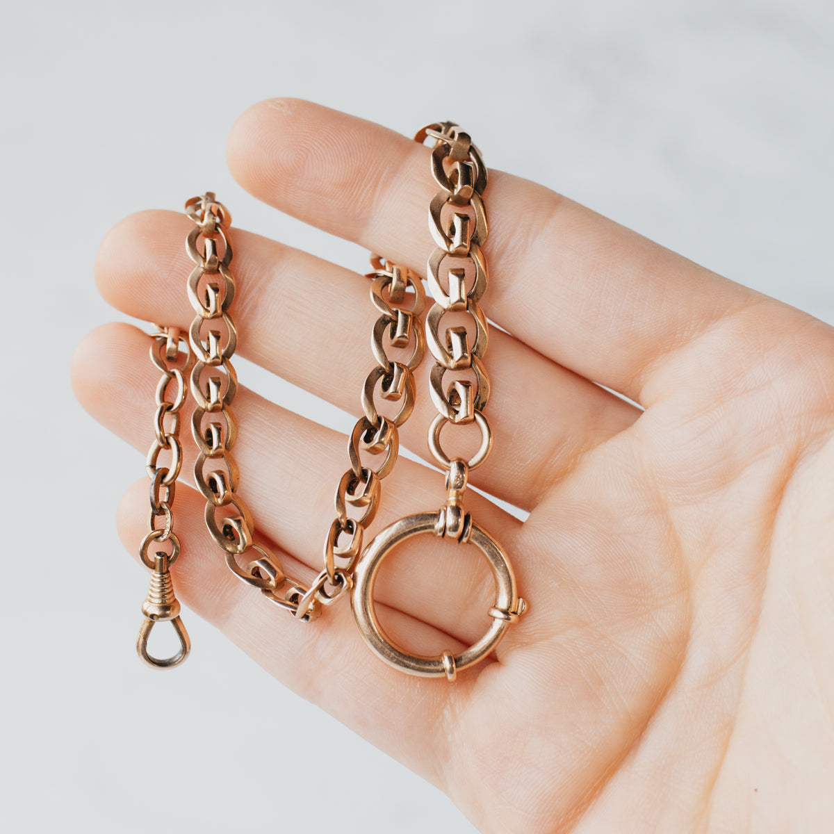 14K Yellow Gold Graduated Link Watch Fob