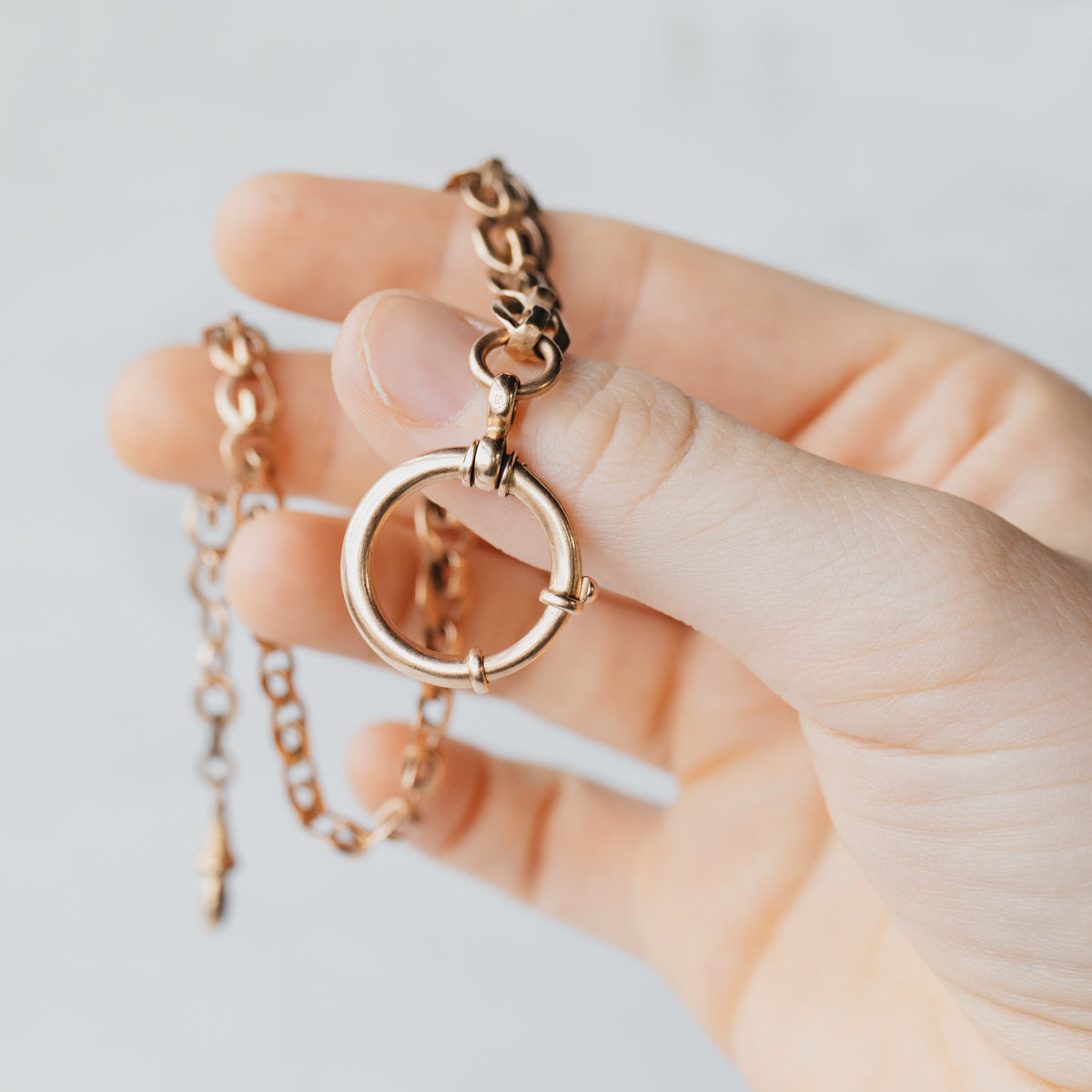 14K Yellow Gold Graduated Link Watch Fob