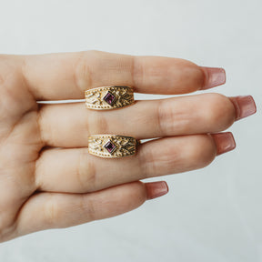 Etruscan Style Pink Tourmaline Earrings