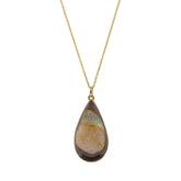14K Yellow Gold Boulder Opal Necklace