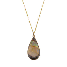 14K Yellow Gold Boulder Opal Necklace