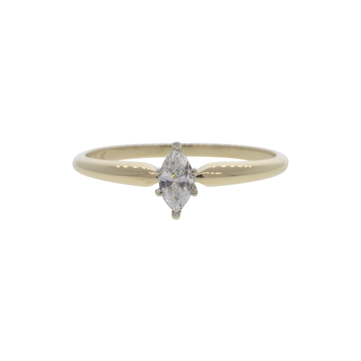 14K Yellow Gold Marquise Diamond Ring