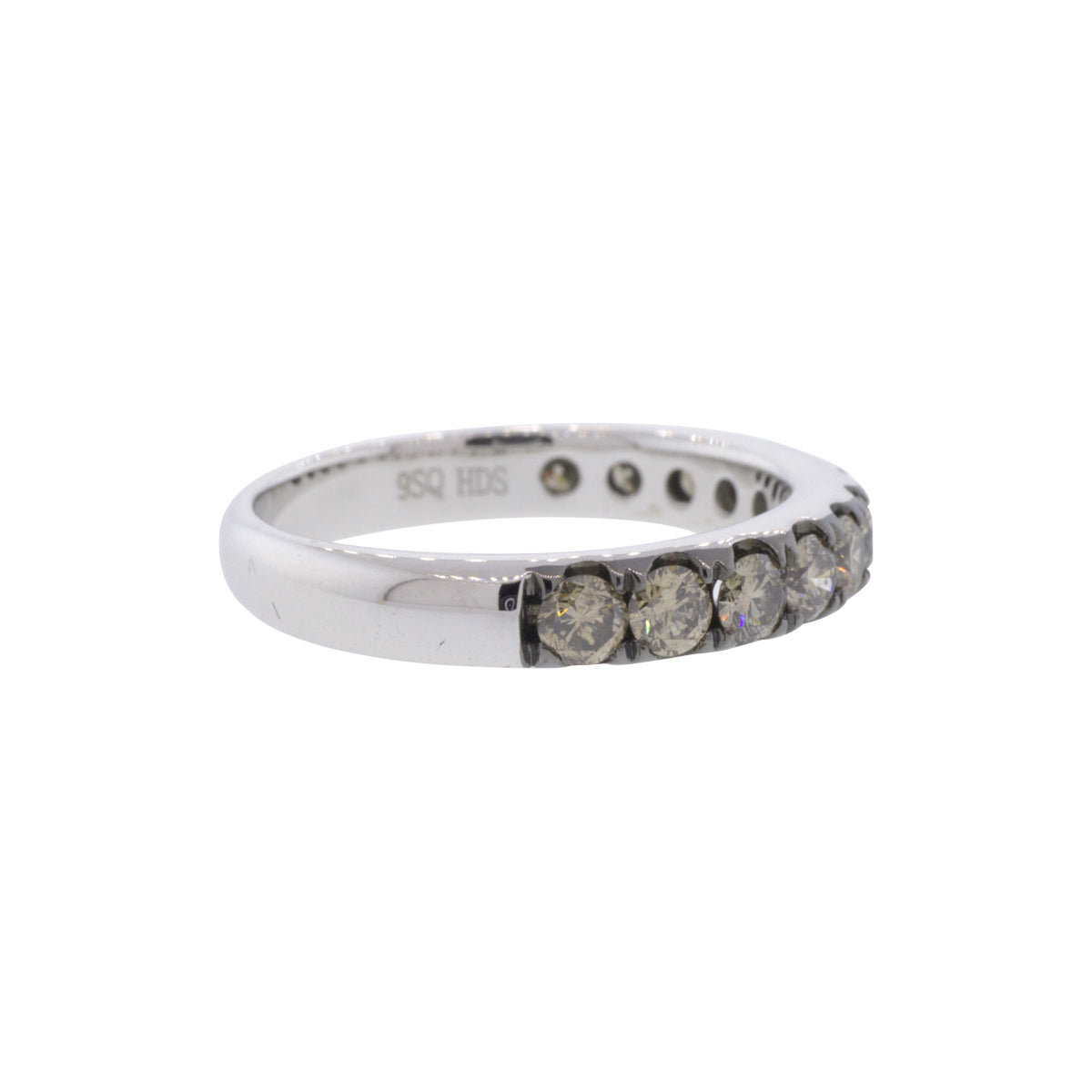 14K White Gold Champagne Diamond Band