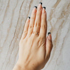 18K Rose Gold Trillion-Cut Diamond Cuff Ring