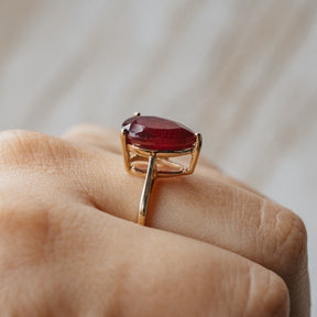 9K Yellow Gold 5.04ct Flux Treated Ruby Ring