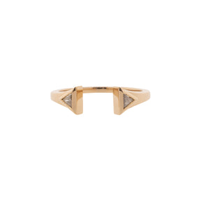18K Rose Gold Trillion-Cut Diamond Cuff Ring
