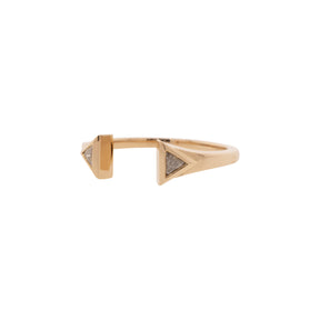 18K Rose Gold Trillion-Cut Diamond Cuff Ring