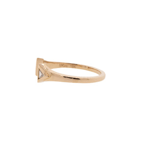 18K Rose Gold Trillion-Cut Diamond Cuff Ring