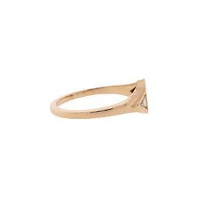 18K Rose Gold Trillion-Cut Diamond Cuff Ring