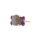 10K Yellow Gold Cat's-Eye Moonstone & Amethyst Ring