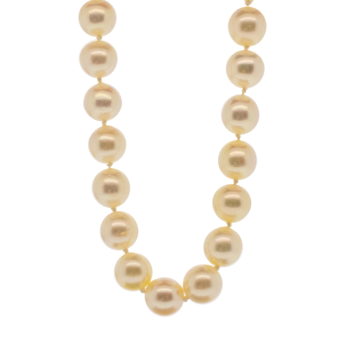 Opera Length Akoya Pearl Strand with 14K Yellow Gold Jadeite Clasp