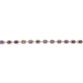 10K Yellow Gold Oval Cut Amethyst Bracelet