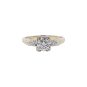 14K Yellow & White Gold 1950's 3-Stone Diamond Engagement Ring