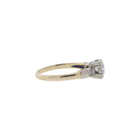 14K Yellow & White Gold 1950's 3-Stone Diamond Engagement Ring