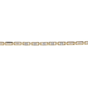 14K Yellow Gold Natural Diamond Floating Link Bracelet